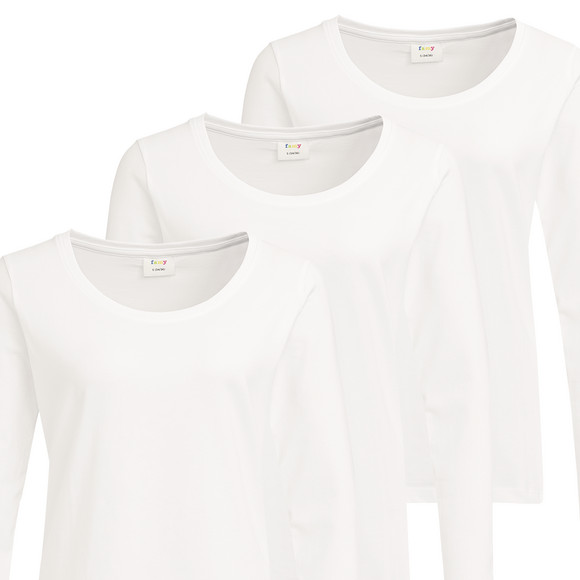 3 Damen Langarmshirts im Basic-Look