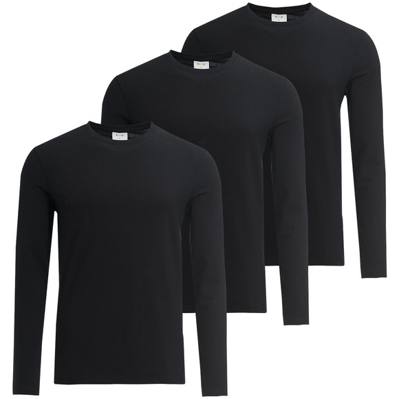 3 Herren Langarmshirts im Basic-Look