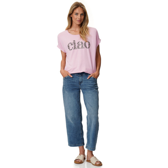 Dames-T-shirt met overslagmouwen