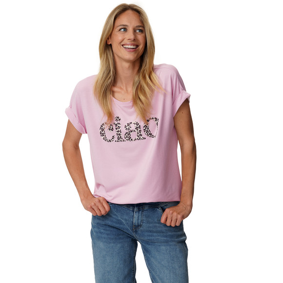 Dames-T-shirt met overslagmouwen