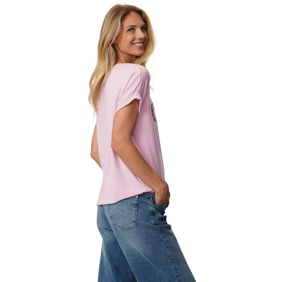 Dames-T-shirt met overslagmouwen