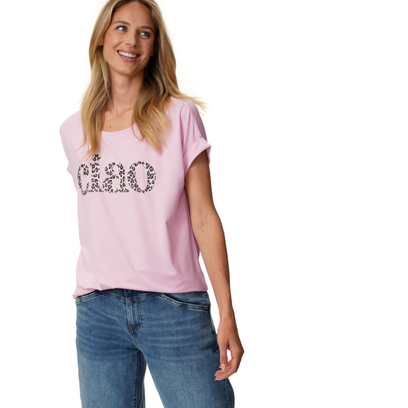 Dames-T-shirt met overslagmouwen