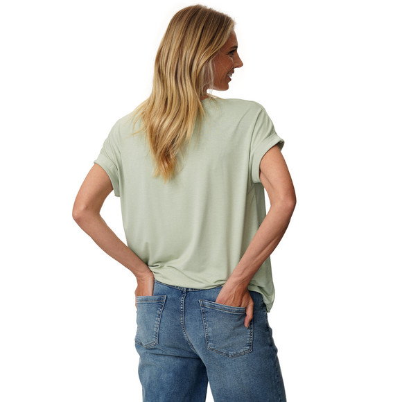 Dames-T-shirt met overslagmouwen