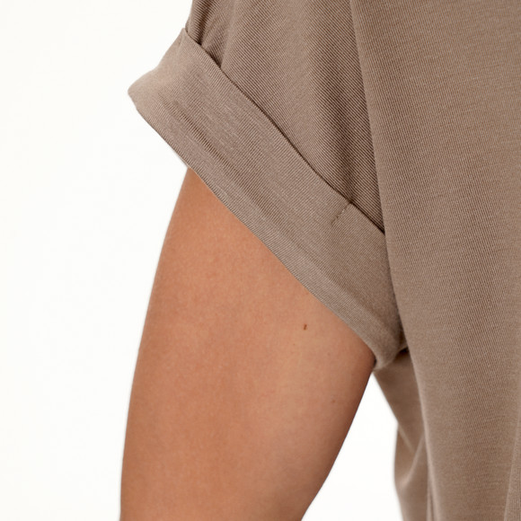 Dames-T-shirt met overslagmouwen
