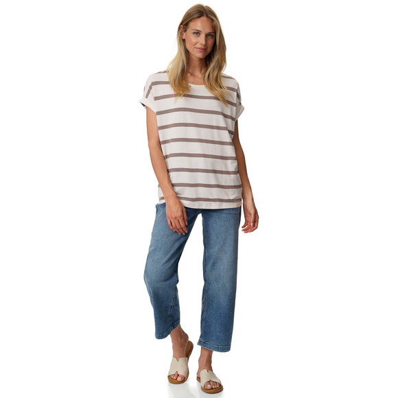 Dames-T-shirt met vaste turn-ups