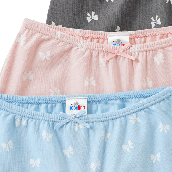 3 Mädchen Pantys mit Schleifen-Print