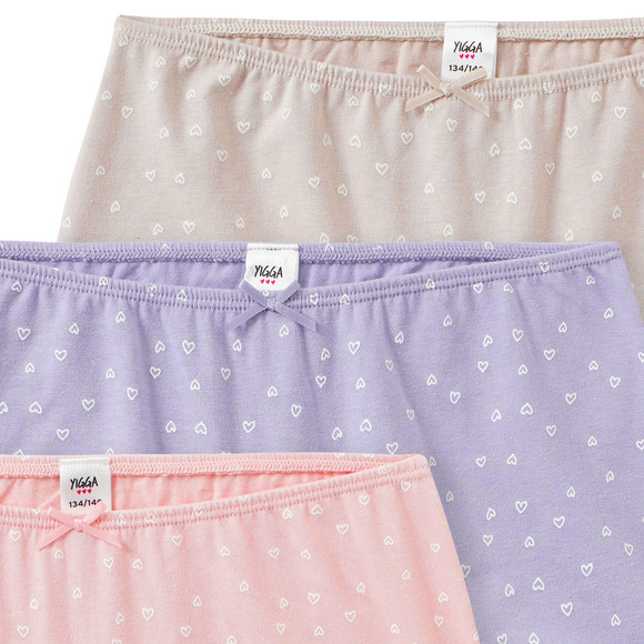 3 Mädchen Pantys mit Herz-Print