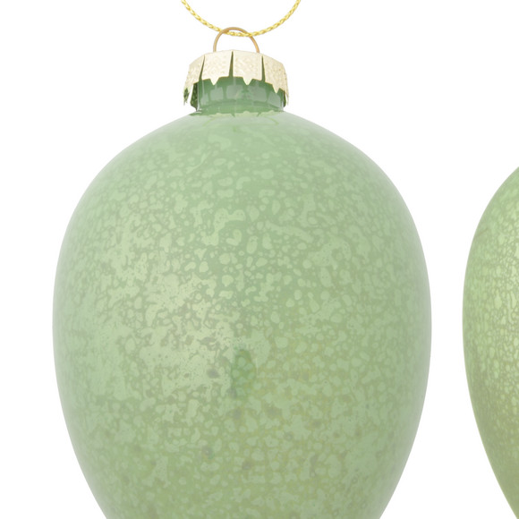 2 grote decoratieve hangers paasei van glas