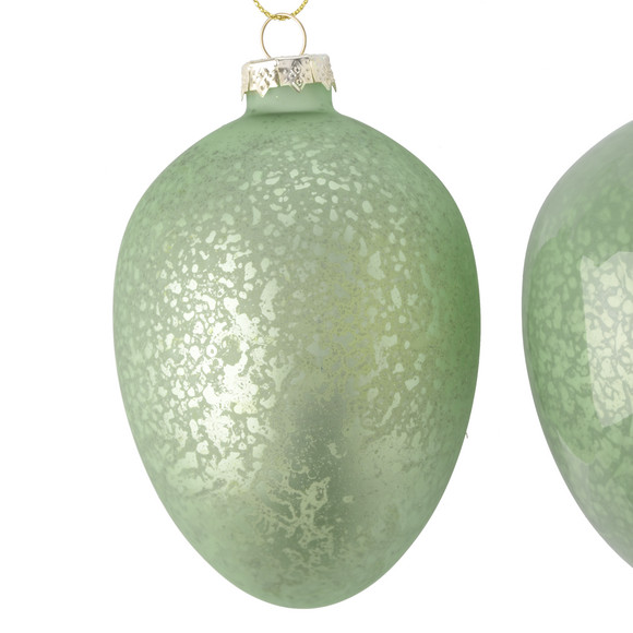 2 kleine decoratieve hangers paasei van glas