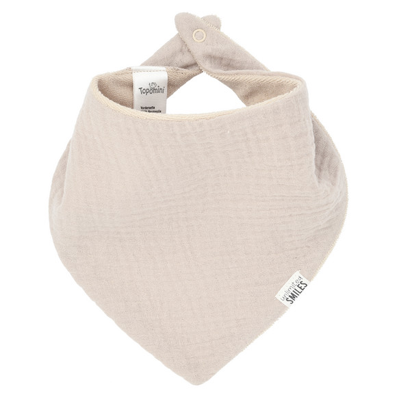 Baby Musselin-Bandana mit Frottee Innensei beige, aktuell leider ausverkauft