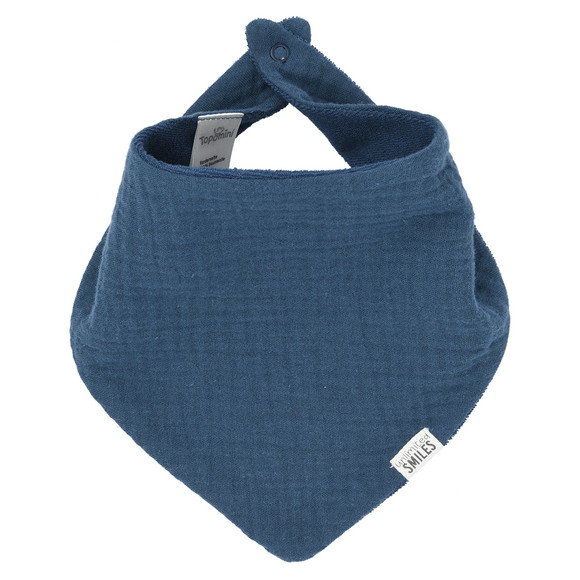Baby Musselin-Bandana mit Frottee Innensei dunkelblau