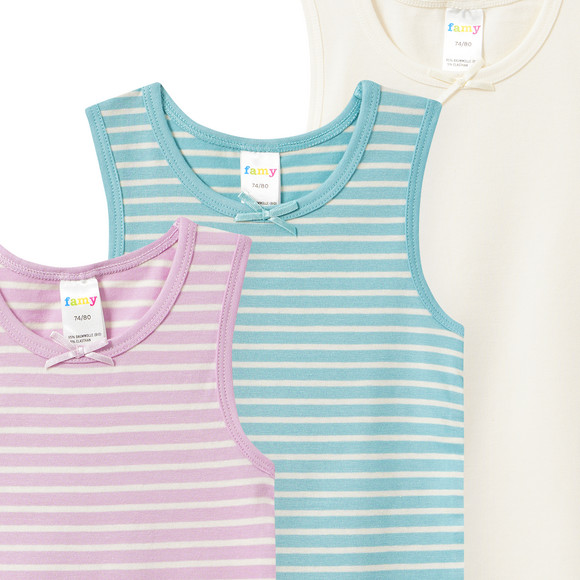 3 Baby Unterhemden mit Bio-Baumwolle