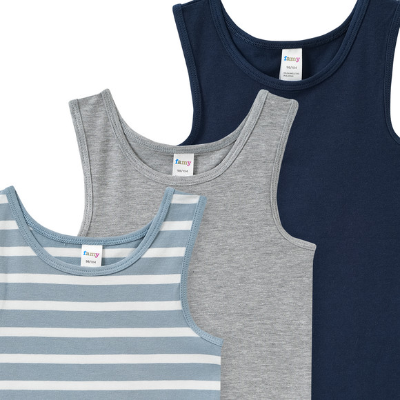 3 Jungen Unterhemden mit Bio-Baumwolle
