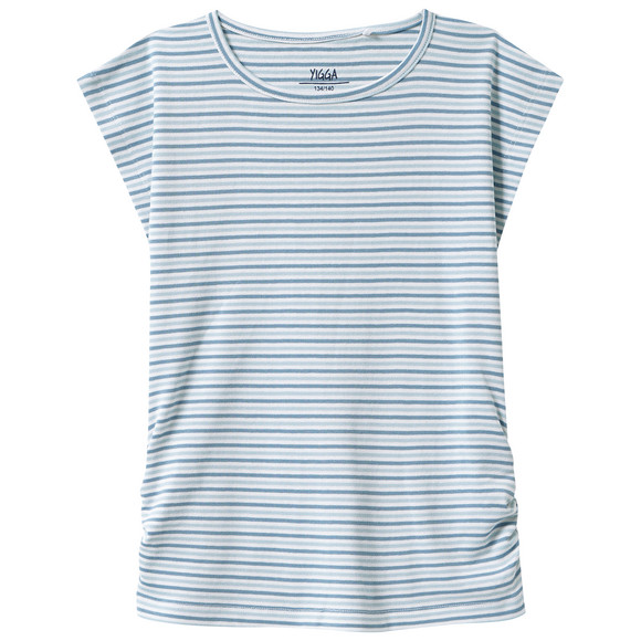 Mädchen T-Shirt mit Streifen hellblau