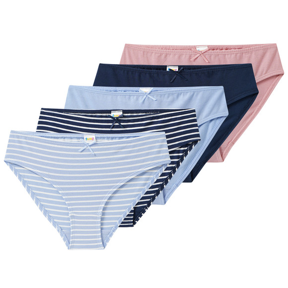 5 Mädchen Slips mit Bio-Baumwolle