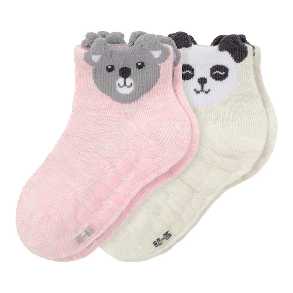 2 Paar Baby Stoppersocken mit Tier-Motiven