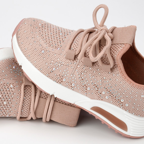 Mädchen Sneaker mit Glitzersteinchen