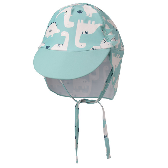 Baby UV-Badekappe mit Dinos UPF60 helltürkis