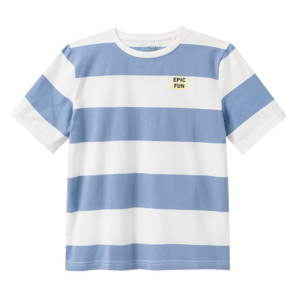 Jungen T-Shirt mit Streifen blau / weiss