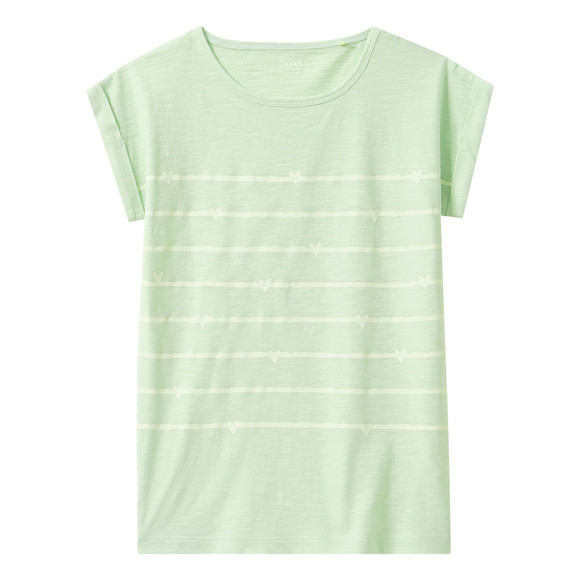 Mädchen T-Shirt mit Herz-Print mintgrün