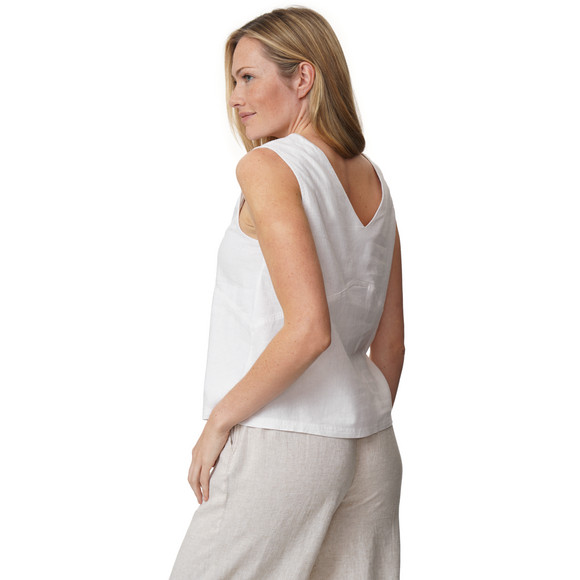 Damen Leinen-Bluse mit Häkelspitze