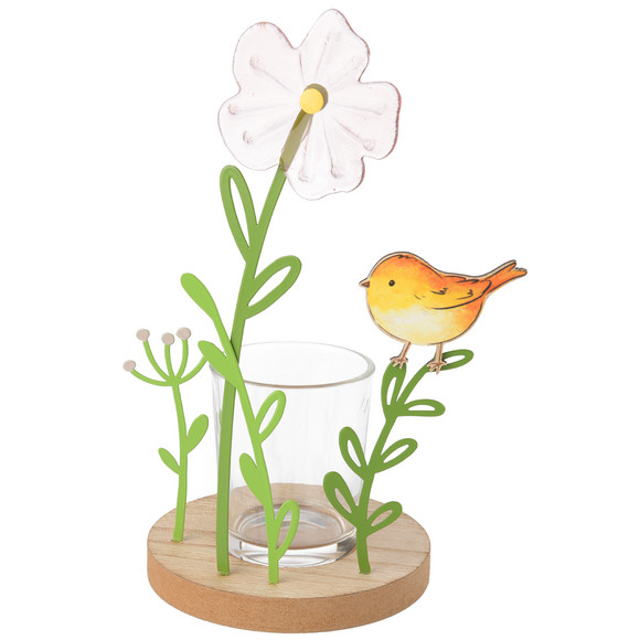 Teelichthalter mit Deko-Blume