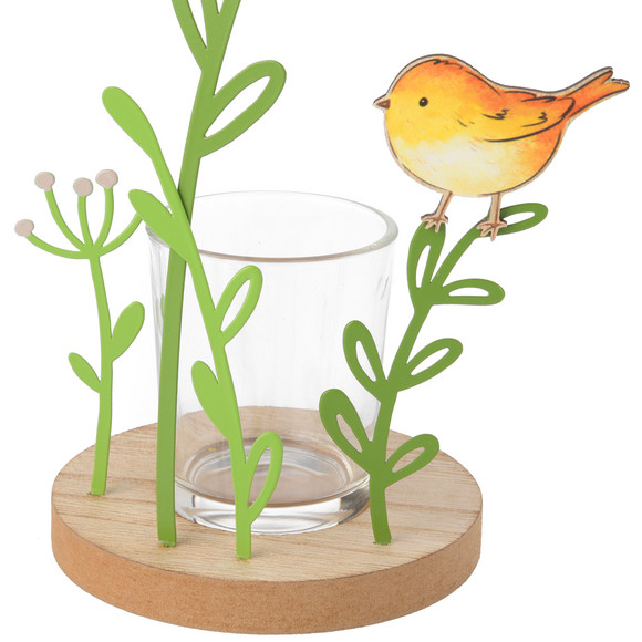 Teelichthalter mit Deko-Blume