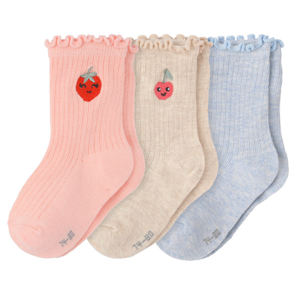 3 Paar Baby Socken mit Stickerei