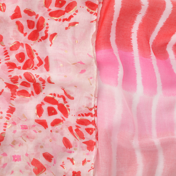2 Damen Rundschals mit Allover-Print