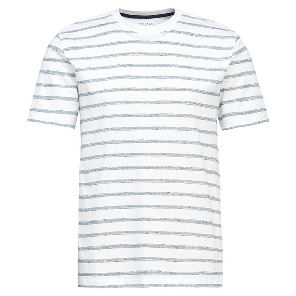 Herren Schlafshirt im Streifen-Look dunkelblau / weiss