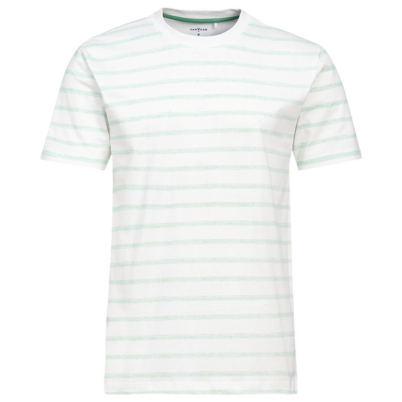 Herren Schlafshirt im Streifen-Look grün / weiss