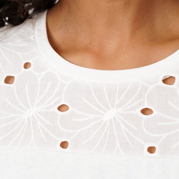 Damen Schlafshirt mit Lochspitze