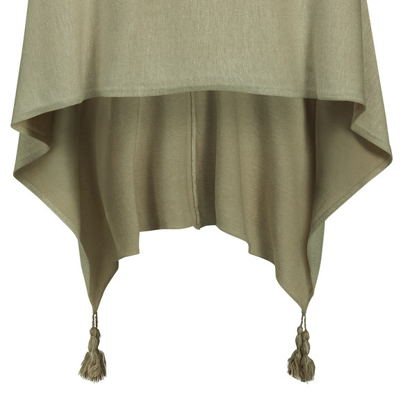 Damen Poncho mit Tasseln