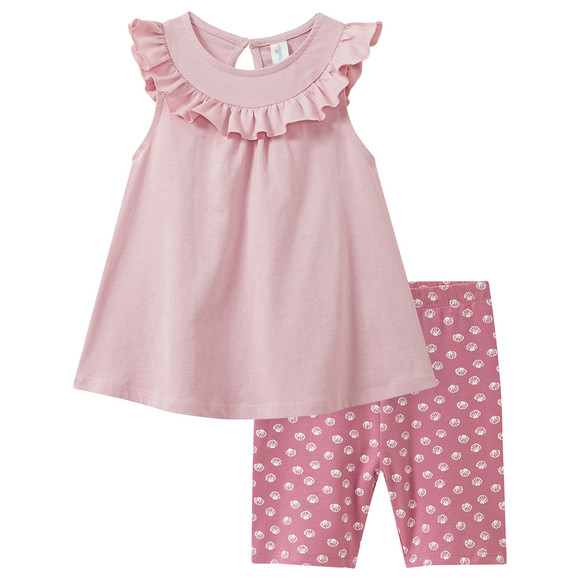 Baby Set aus Top und Radler rosa / dunkelrosa