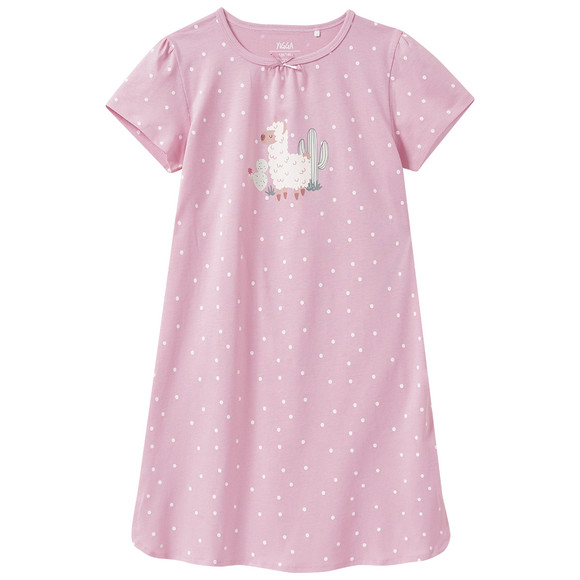 Meisjesnachthemd met alpaca-print