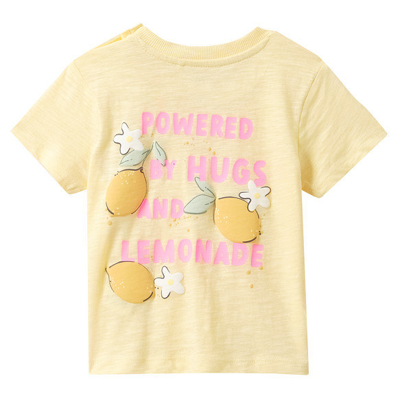 Baby T-Shirt mit Rücken-Print hellgelb