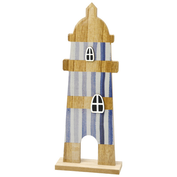 Dekofigur Leuchtturm aus Holz