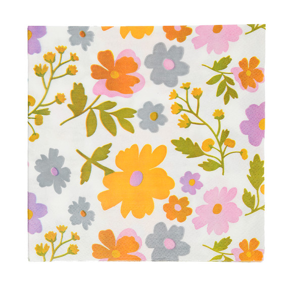 20 Servietten mit Blumen-Muster