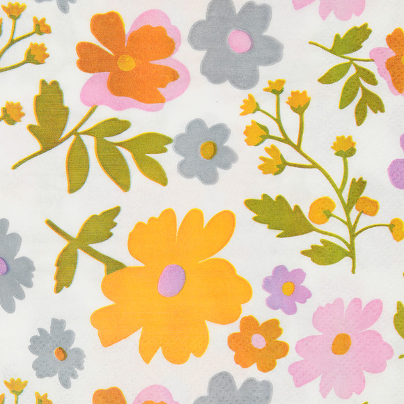 20 Servietten mit Blumen-Muster