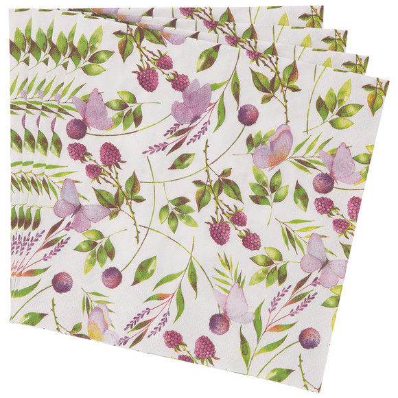 20 Servietten mit Himbeerdesign