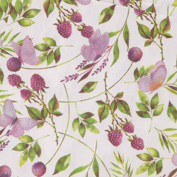 20 Servietten mit Himbeerdesign