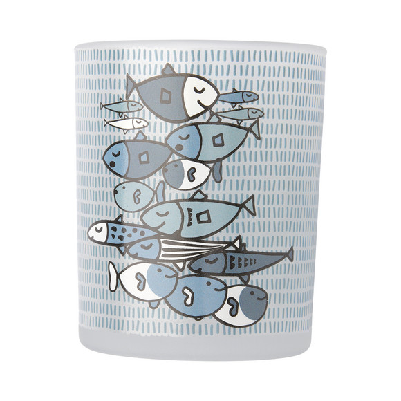 Windlicht mit Fisch-Prints