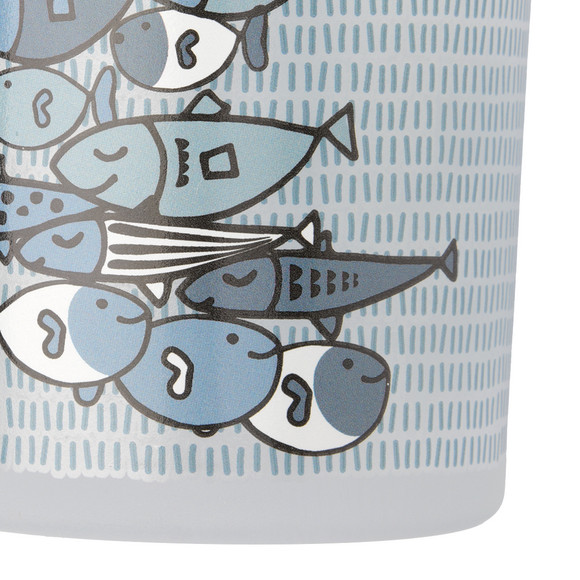 Windlicht mit Fisch-Prints
