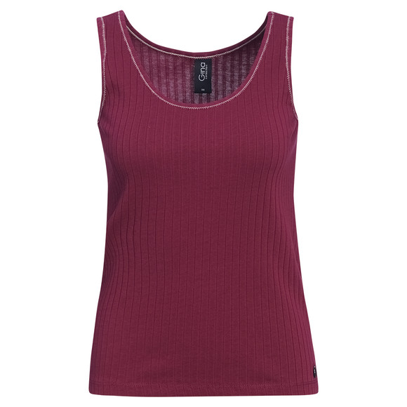 Damen Top mit Rippstruktur dunkelrot