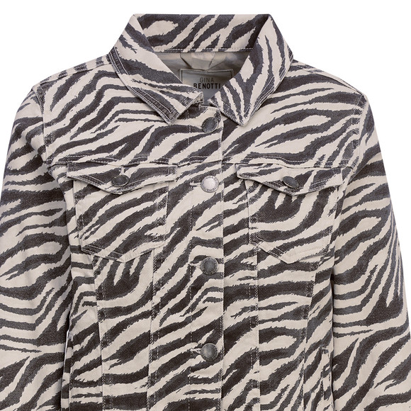 Jeansjas voor dames met dierenprint