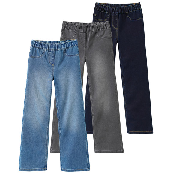 3 Mädchen Wide-Leg-Jeans mit Stretch-Bund