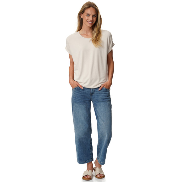 Dames-T-shirt met vaste turn-ups
