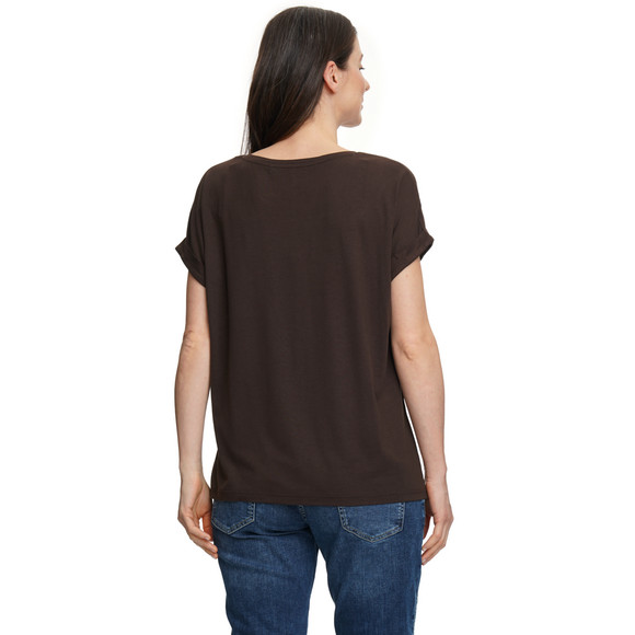 Dames-T-shirt met vaste turn-ups