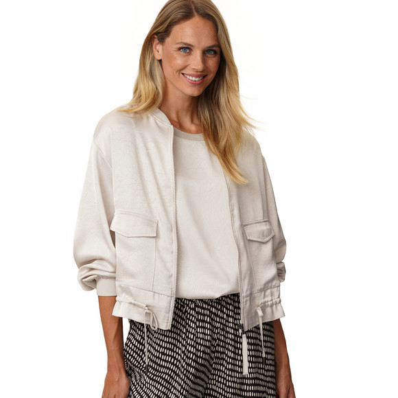 Damen Satin-Jacke mit Reißverschluss