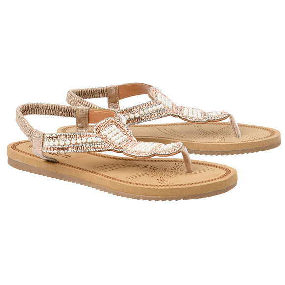 Damen Zehensandalen mit Perlen